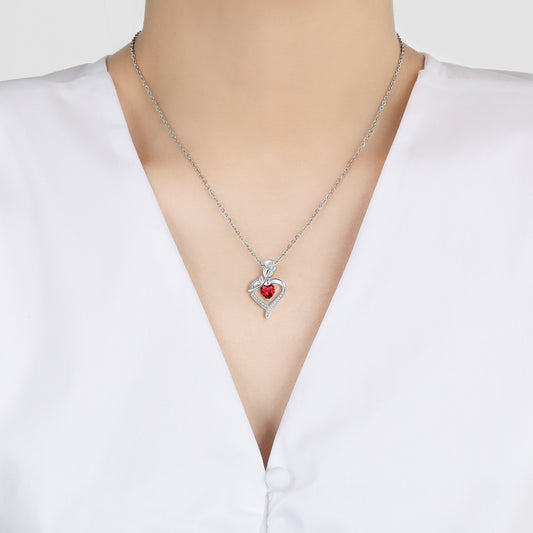 Rose Heart-shaped Necklace